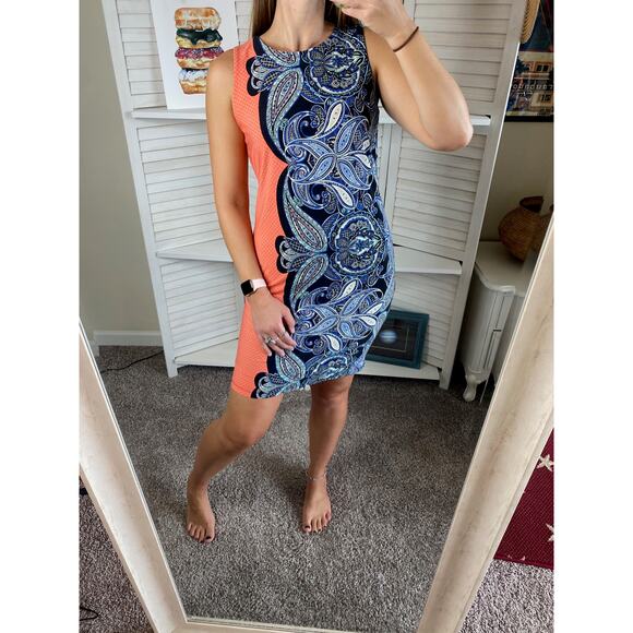 Rafaella Orange Paisley Sheath Dress - Picture 6 of 12